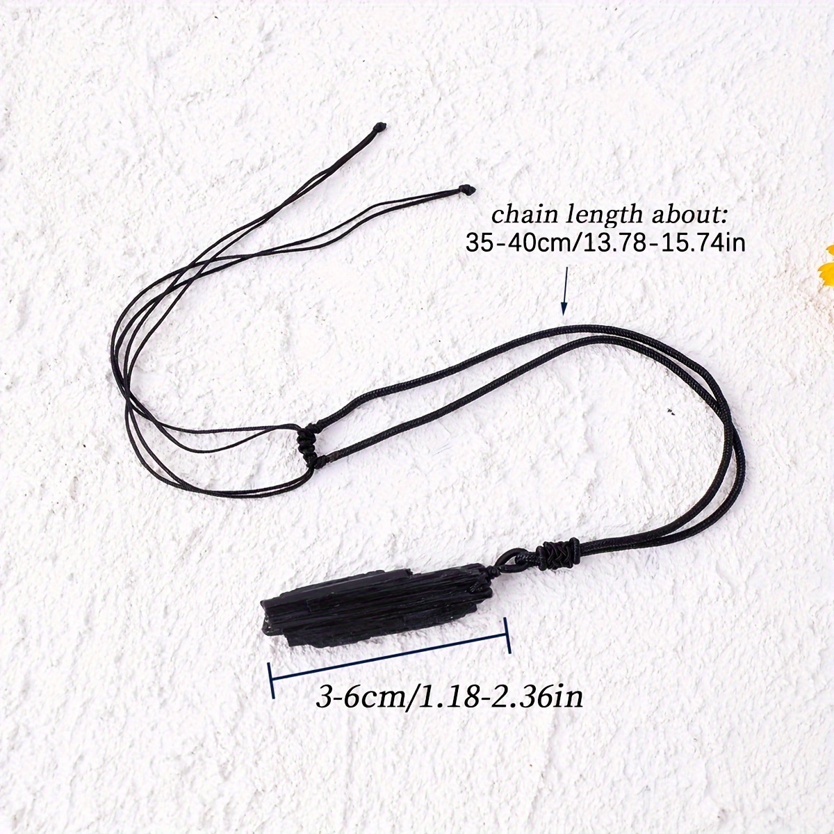 Natural Black Stone Necklace, Irregular Pillar Pendant for Unisex
